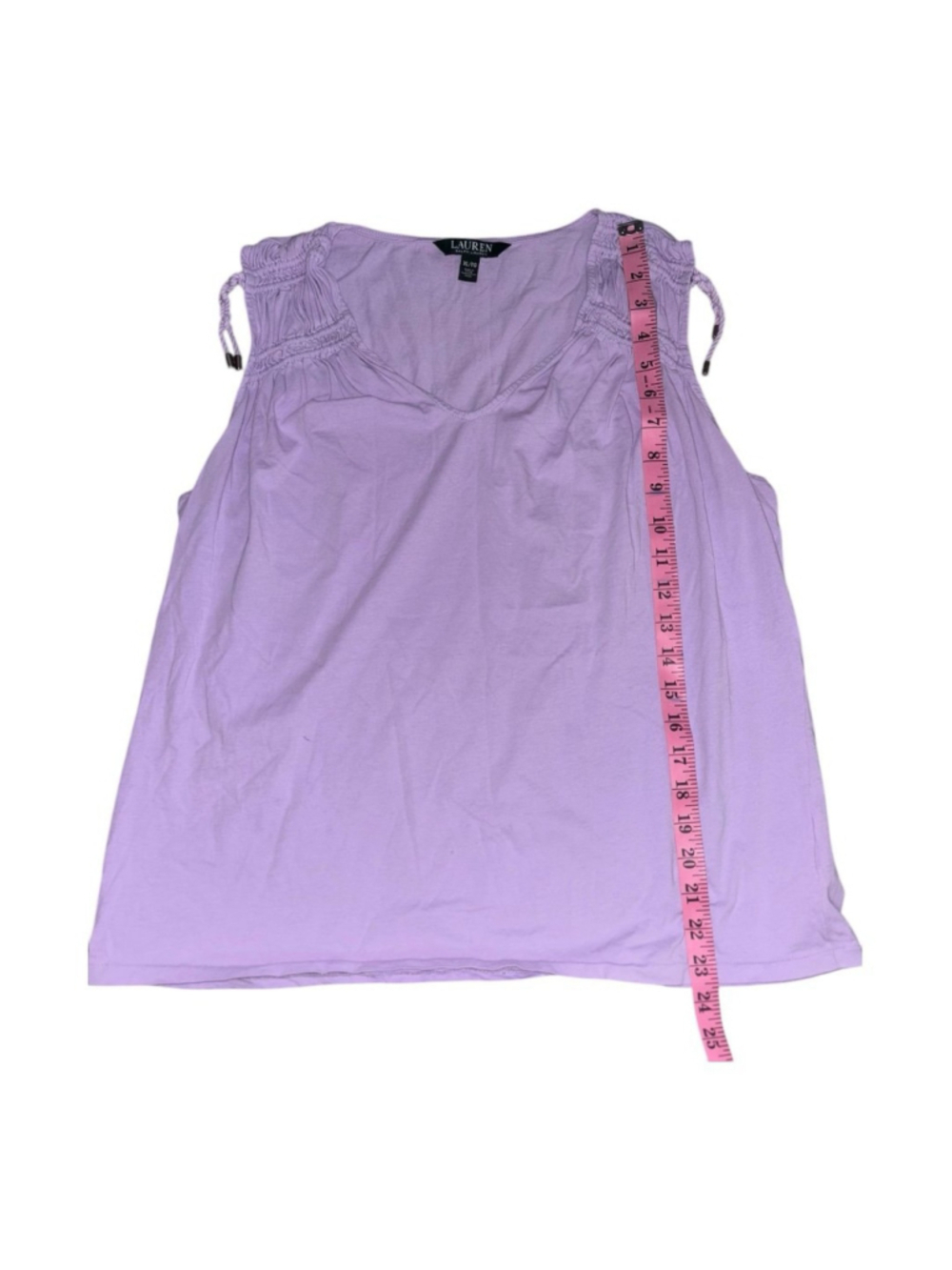 Lauren Ralph Lauren Lilac Purple Tie Front Sleeveless Tank XL - Picture 6 of 6